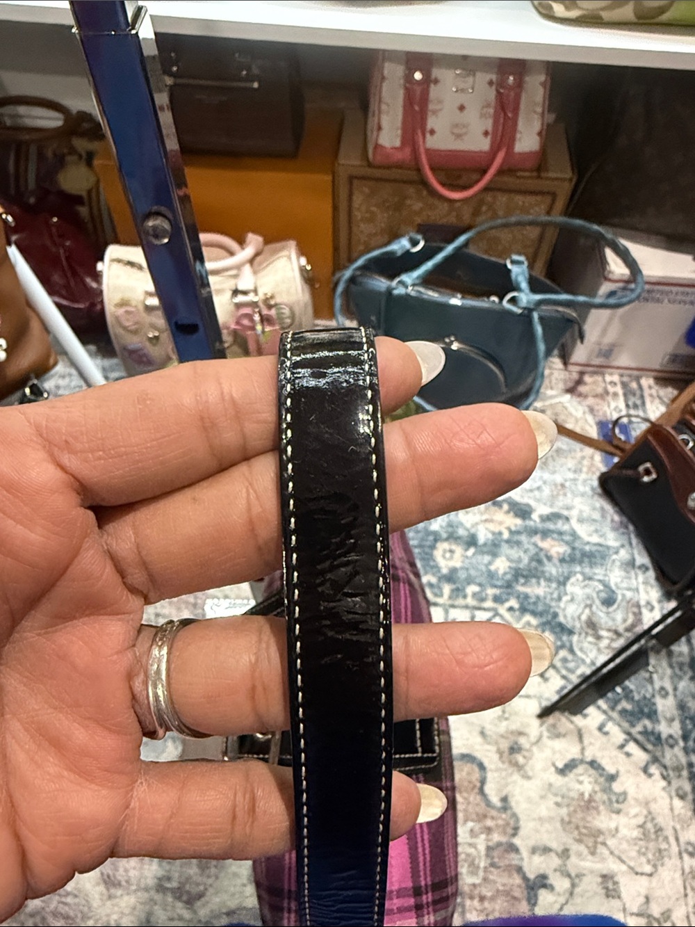 Coach Vintage Hampton Pink Plaid Shoulder Bag with Black Trim prestige - Picture 7 of 10